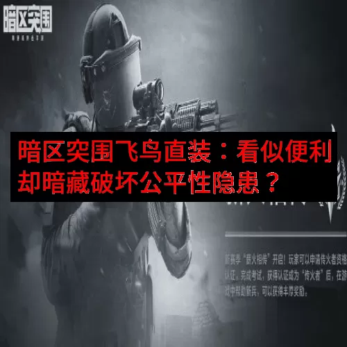 暗区突围飞鸟直装：看似便利却暗藏破坏公平性隐患？